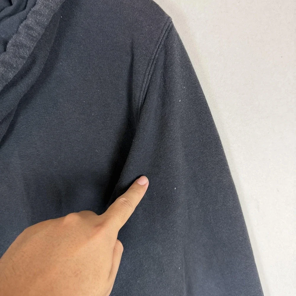 The North Face Hoodie Mens Small Black Pullover Fleece Big Logo‎ Kangaroo